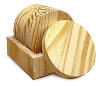 Set Coasters Kayu Mangga Berkualitas Tinggi, Ramah Lingkungan, Buatan Tangan, Desain Modern Terbaru dengan Desain Kustom untuk Penggunaan di Meja