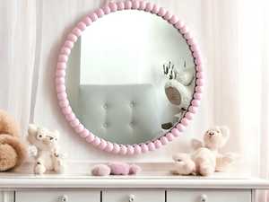 Miroir mural moderne pour chambre de bébé Grand miroir décoratif perlé Couleur personnalisée MDF Bois Fer Pas d'électricité requise Pendaison de crémaillère - Product Image 2