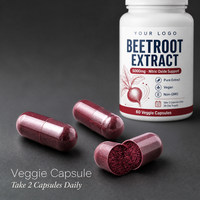 Capsules d'extrait de betterave en gros, sans OGM, à base de plantes, complément alimentaire, 60 unités pour les revendeurs
