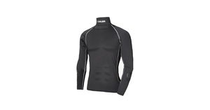 Haut de sport unisexe à manches longues, col montant, logo personnalisé, séchage rapide, respirant, en maille, décontracté, pour fitness et course, compression, couleur unie - Product Image 2