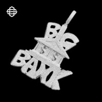 Pendentif personnalisé en argent plaqué 925, style hip-hop, avec moissanite, motif dollar, pour homme, bijoux streetwear, personnalisable