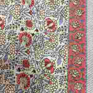 Sanvi K Handicrafts Dahlia Forest, nappe en coton 100% véritable, imprimée à la main, 60'' x 90'', couvre-table - Product Image 4