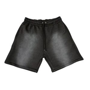Shorts de survêtement en molleton 100 % coton de haute qualité, brodés, style urbain, effet délavé vintage à l'acide français pour l'extérieur - Product Image 5