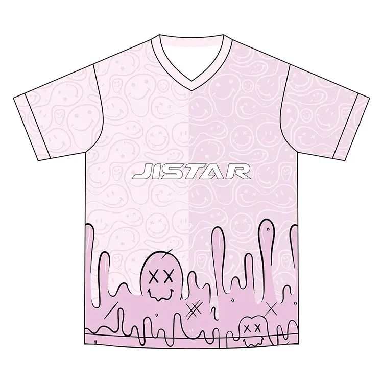 Camisetas femininas de manga curta com decote em V respirável de alta qualidade 160 gramas Casual Rosa estampado 3D plus size