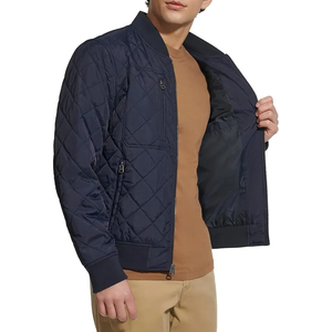 Chaquetas informales personalizadas de Otoño/Invierno de alta calidad para hombre, chaquetas de bombardero de color sólido para hombre al por mayor - Product Image 3