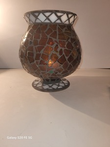 Portavelas de Vidrio Mosaico Transparente para Velas de Té, Hecho a Mano, Colorido y Personalizado, para Bodas - Product Image 3