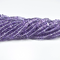 Perles rondes facettées en améthyste violette naturelle AAA, 5 mm, pierres précieuses en améthyste véritable, brin de 16 pouces pour la fabrication de bijoux