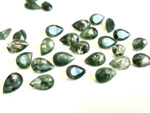 Agate Mousse Naturelle de Qualité Supérieure 5x7mm Poire Facettes Qualité Supérieure-Agate Mousse Libre Qualité Supérieure - Product Image 5