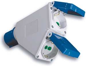 Adattatore Industriale CEE 2P+T con 2 Prese Schuko - Product Image 1