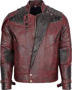 Chaqueta de Cuero Personalizada OEM de Talla Grande para Hombre, Chaqueta de Cuero con Cuello Alto, Estilo Urbano, Tela de Lona, Envío Inmediato - Product Image 4