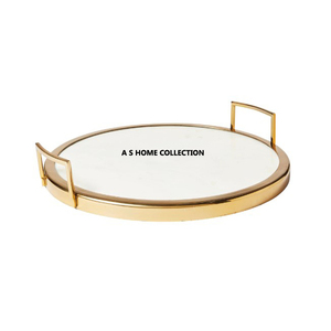 Bandeja de plata al por mayor de lujo Premium hecha a mano, bandeja decorativa de la más alta calidad para servir comida pulida brillante - Product Image 3