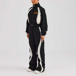 Chándal de Invierno Casual para Mujer, Talla Grande, de Algodón y Felpa, Cortavientos, Transpirable, con Estampado Personalizado, Bordado Sólido y Encaje - Product Image 1