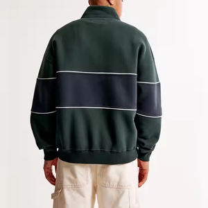 Nouveaux basiques, vêtements de rue pour hommes, sweat-shirt à demi-zip 1/2, logo personnalisé, sweat-shirt décontracté à manches longues à demi-zip pour hommes, faible MOQ - Product Image 3