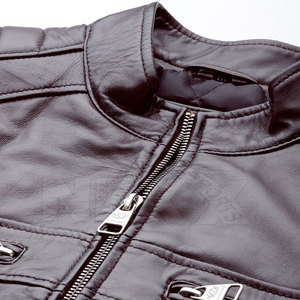 Chaqueta de Motociclista de Cuero Genuino para Hombre, Corte Ajustado, Estilo Motociclista, Piel de Vacuno Premium, Duradera, Cómoda, para Todas las Temporadas, a la Moda - Product Image 5