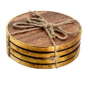 Ensemble de 4 sous-verres à thé de forme ronde pour articles de cuisine traiteur Design fait main Style luxueux Finition brillante Sous-verre à thé - Product Image 4