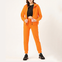Ensembles de vêtements de sport d'hiver en molleton de coton écologique de grande taille pour femmes Logo personnalisé 2 pièces fermeture éclair anti-rides respirant rapide