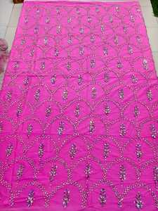 Tissu de dentelle florale en maille fait main de luxe, strass, style traditionnel écologique, couleur et taille personnalisables, MOQ 5 yards - Product Image 4