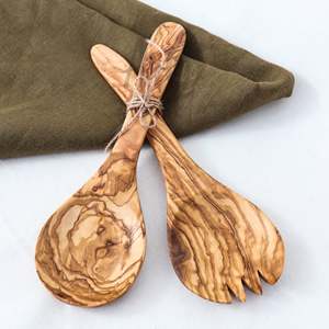 Outil de salade Spork en bois d'olivier écologique pour des repas sains et durables - Product Image 3