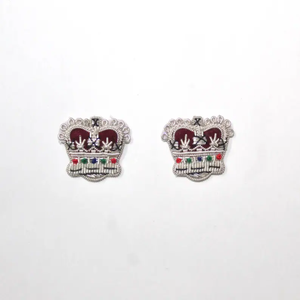 Badge de couronne miniature de luxe brodé à la main, à coudre, avec fil de bullion doré, en feutre bombé et surélevé, accessoires de vêtement - Product Image 3