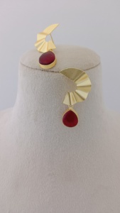 Ensemble de boucles d'oreilles Verdant Eclipse finition or mat radieux Boucles d'oreilles en laiton élégantes Design moderne à la mode pour la création de fêtes - Product Image 6