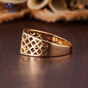 แหวนเพชรสีเหลืองทองทรงกลม0.45 TDW พร้อมหินในห้องทดลอง/แหวนเพชรหรูหรา/สี EF-VS - Product Image 3