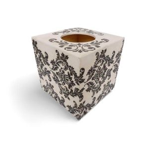 Caja de pañuelos de madera hecha a mano con diseño de esmalte floral para Decoración de mesa - Product Image 5