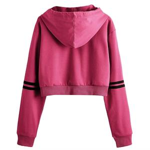 Top corto personalizado sudaderas con capucha para mujer OEM fábrica Casual moda pulóver sudaderas fabricante de alta calidad - Product Image 1