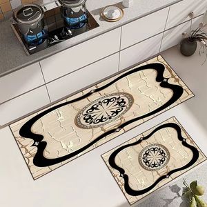 Ensemble de tapis de cuisine antidérapants modernes et personnalisés, séchage rapide, absorbant, dessus en fibre synthétique, base en caoutchouc, dessus en fibre synthétique - Product Image 5