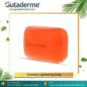 Savon de soins de la peau au curcuma de marque privée de haute qualité savon blanchissant aux herbes Gutaderme de l'Inde forme solide - Product Image 4