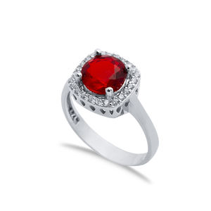 Granate CZ piedra forma cuadrada turco hecho a mano venta al por mayor 925 anillo de racimo de plata esterlina - Product Image 1