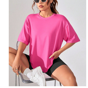 Camisetas de manga corta personalizadas para mujer de la mejor calidad para el verano Venta caliente técnica teñida lisa con etiqueta privada - Product Image 6