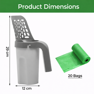 ที่ตักทรายแมวพร้อมถุงเก็บขยะและแปรงทำความสะอาด ผลิตจากพลาสติกรีไซเคิล PP ความจุขนาดใหญ่ รับผลิตแบบ OEM ODM - Product Image 6