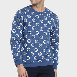 เสื้อสเวตเชิ้ตผ้าฝ้ายคุณภาพสูง 100% สำหรับฤดูหนาว คอกลม พิมพ์ลายดิจิทัล รับผลิตตามแบบ OEM เสื้อสเวตเชิ้ตผู้ชาย ดีไซน์ล่าสุดปี 2025 - Product Image 1