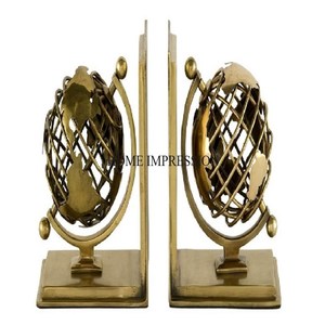 Último patrón llegada único aspecto antiguo globos diseñador de calidad superior de metal hecho sujetalibros suministros de fabricante indio - Product Image 6