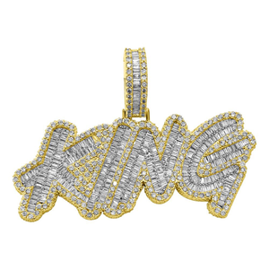 100% diamant naturel KING Designer Hip Hop en or 14 carats roi lettre diamant Hip Hop Style diamant personnalisé pendentif - Product Image 3