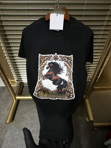 Camiseta de Manga Corta para Hombre, Talla Grande, de Seda/Algodón, Anti-Pilling, Cuello Redondo, Casual, Transpirable, Ecológica, 300 Gramos, Diseño Animal, OEM, ODM - Product Image 2