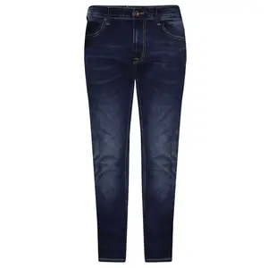 Nouveau pantalon en jean pour homme coupe ajustée personnalisé et confortable de couleur bleue classique et tissu doux extensible
