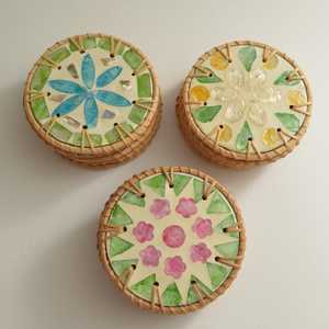 Eco Friendly <b>Bamboo</b> Cane Tea Coasters Sustainable & Stylish Product - Product Image 1
