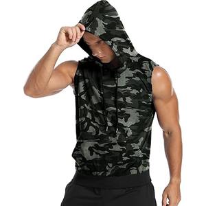 เสื้อกล้ามผู้ชายผ้าฝ้ายแขนกุดมีฮู้ด - Product Image 4