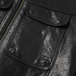 Chaqueta de Cuero para Hombre, Estilo Motociclista, de Cuero Genuino, Negra, Elegante, de Alta Calidad, de Lujo, Personalizada, Venta Caliente OEM - Product Image 5