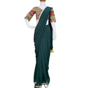 Rich cotton Silk with emboss Designer Wholesales Vintage Pure Silk Women Ethnic Indian Handmade Saree for ladies