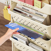 Boîte de rangement pour livres mobile, étagère à roulettes pour salle de classe, organisateur de livres pour étudiants, étagère multi-niveaux pour salle de classe