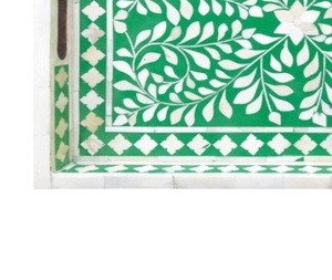 Plateau de service en os incrusté de haute qualité, fait à la main, motif floral, passe au lave-vaisselle et au micro-ondes, écologique, pour la décoration de la maison, vente en gros - Product Image 2