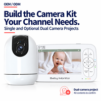 Kit de caméra simple ou double optionnel, moniteur bébé à écran partagé 5 pouces, projet OEM pour importateurs en gros dans le monde entier