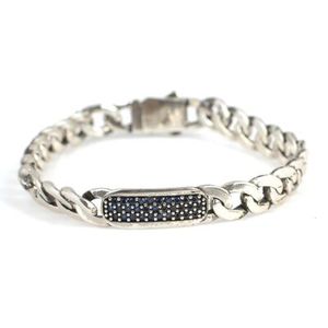 925 Sterling Silver Gourmet <b>Bracelet</b> with Dark Blue Stone Tennis <b>Bracelets</b> Bangles Rose Gold Diamond Pearl <b>Ruby</b> Religious Style - Product Image 1