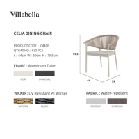 Ensemble de salle à manger d'extérieur moderne en rotin PE, mobilier de patio avec table de jardin à structure en aluminium et chaises empilables pour hôtel