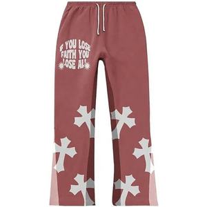 Ensemble de survêtement pour hommes au design tendance, imprimé hip-hop, décontracté, élégant, streetwear personnalisé, vente en gros OEM, pantalon évasé, jogging - Product Image 6