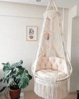 Chaise suspendue moderne en coton macramé, hamac bohème tissé à la main, capacité de 150 kg, salon