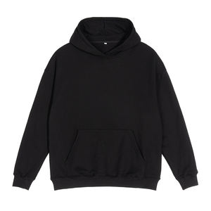 Sudaderas con capucha para hombre de algodón pesado en blanco de lana gruesa de gran tamaño con hombros caídos y logotipo estampado personalizado - Product Image 5