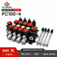 Vanne de commande sectionnelle Hy-Waloil PC100, 4 voies, 100 LPM, centre ouvert, distributeur hydraulique manuel, vente en gros usine